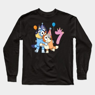 Bluey Happy 7 Years Birthday Long Sleeve T-Shirt